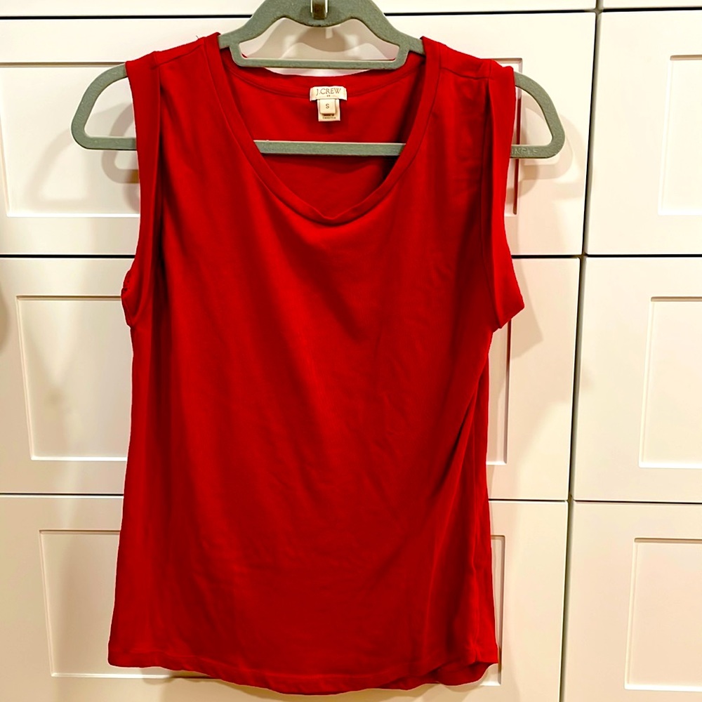 BOGO! JCrew red soft tee with folded sleeve detail